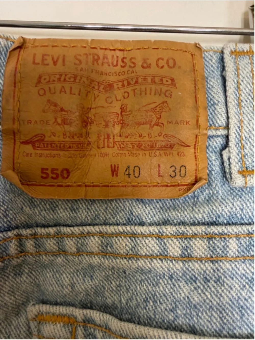 Levi’s 550 Relaxed Fit Jeans USA Made Men 40x30 Light Wash Denim Vintage Cotton